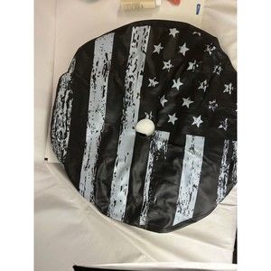 15 " Black White Vintage American Flag Spare Tire Cover Waterproof Dust-Proof